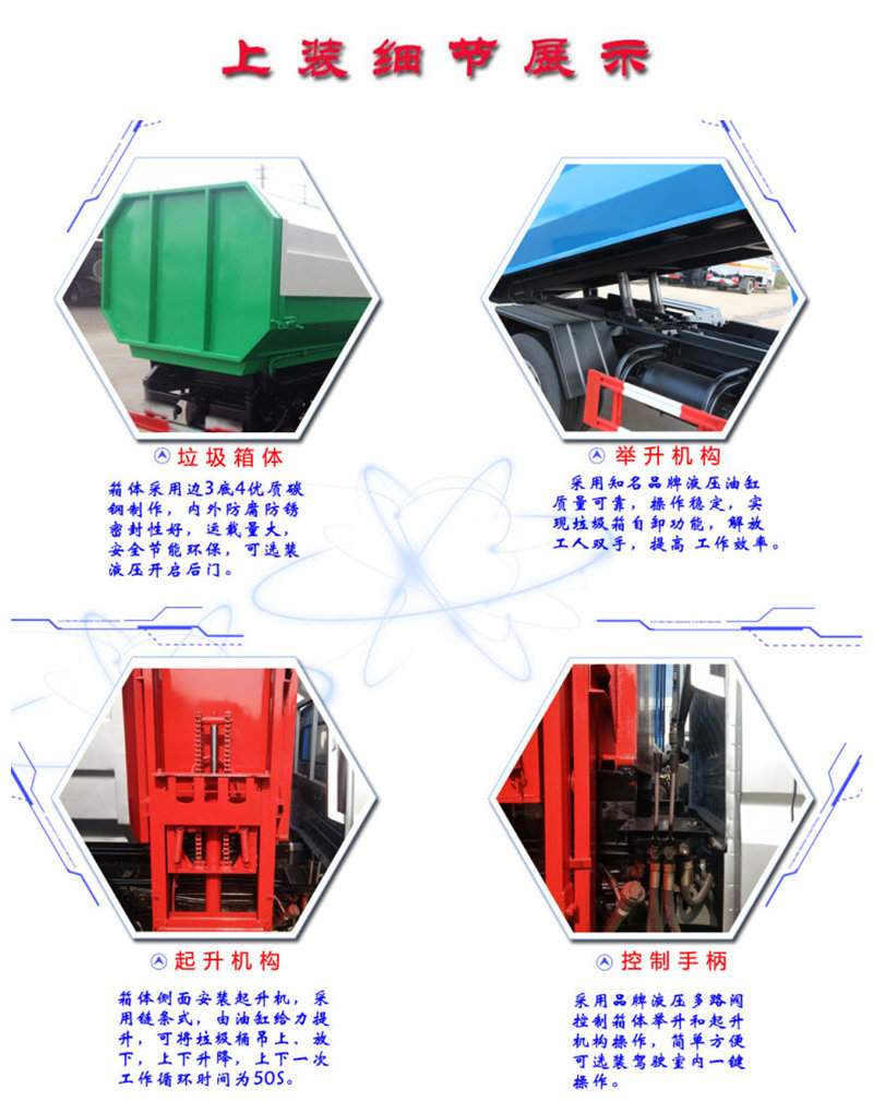 掛桶垃圾車上裝細(xì)節(jié)展示